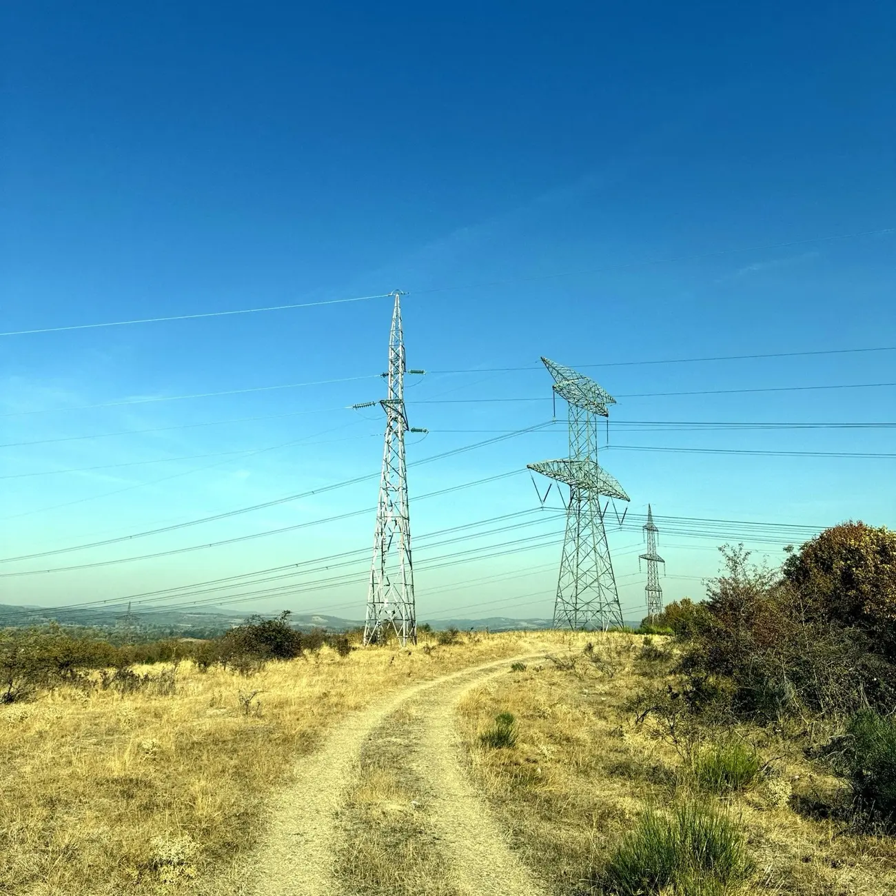 Transmission towers crossing the RES1 land parcel